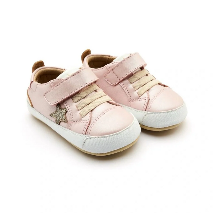 Oldsoles Platinum Bub Baby Star Girls Soft Sole Sneakers Tennis Shoes