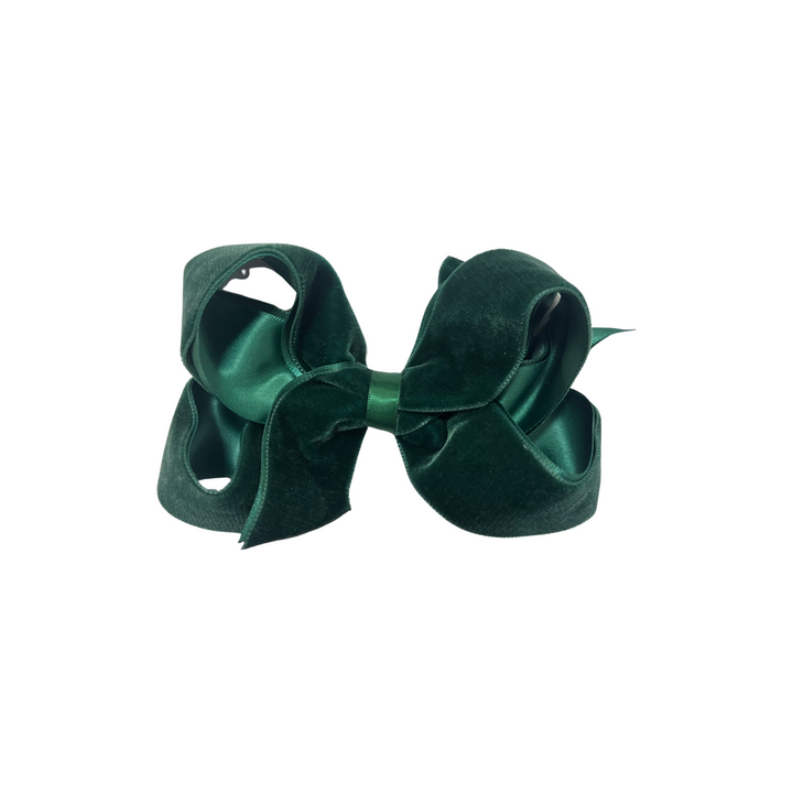 Forest Green Velvet Satin Edge Bow