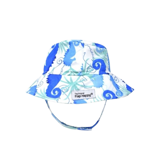 Flap Happy Boys UPF 50+ Bucket Hat D Seahorse Reef
