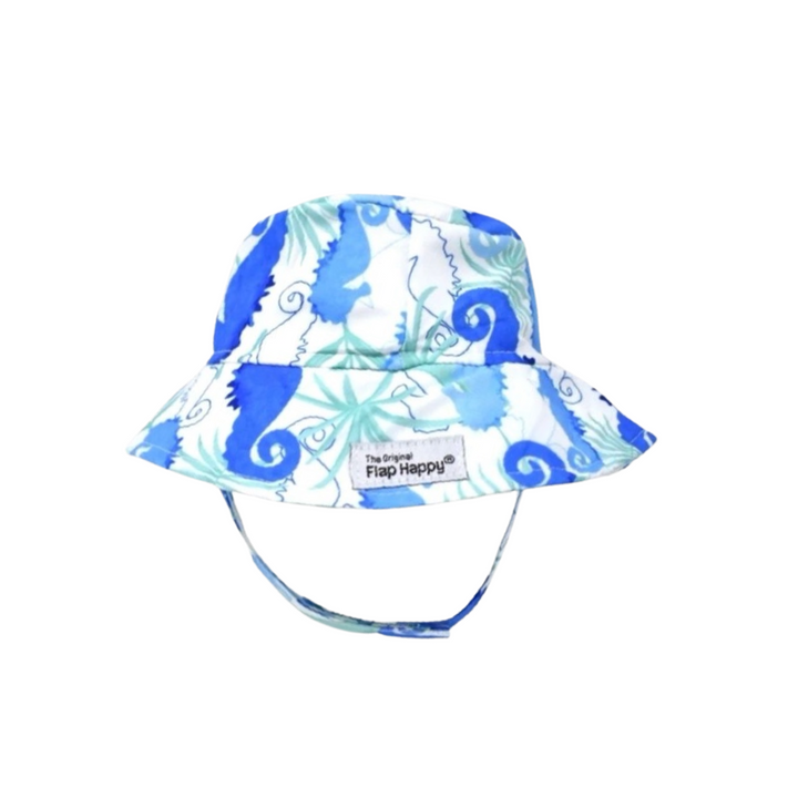 Flap Happy Boys UPF 50+ Bucket Hat D Seahorse Reef: 0-3M, 6-12M, 12-24M, 2Y+