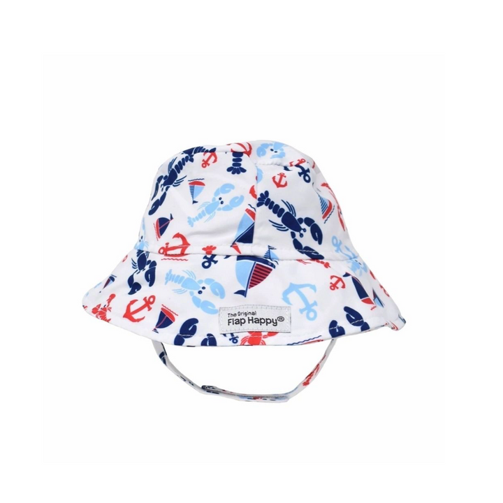 Flappy Happy UPF 50+ Girls and Boys Sunday Sails Unisex Bucket Hat: 0-3M,12-24M,2Y+