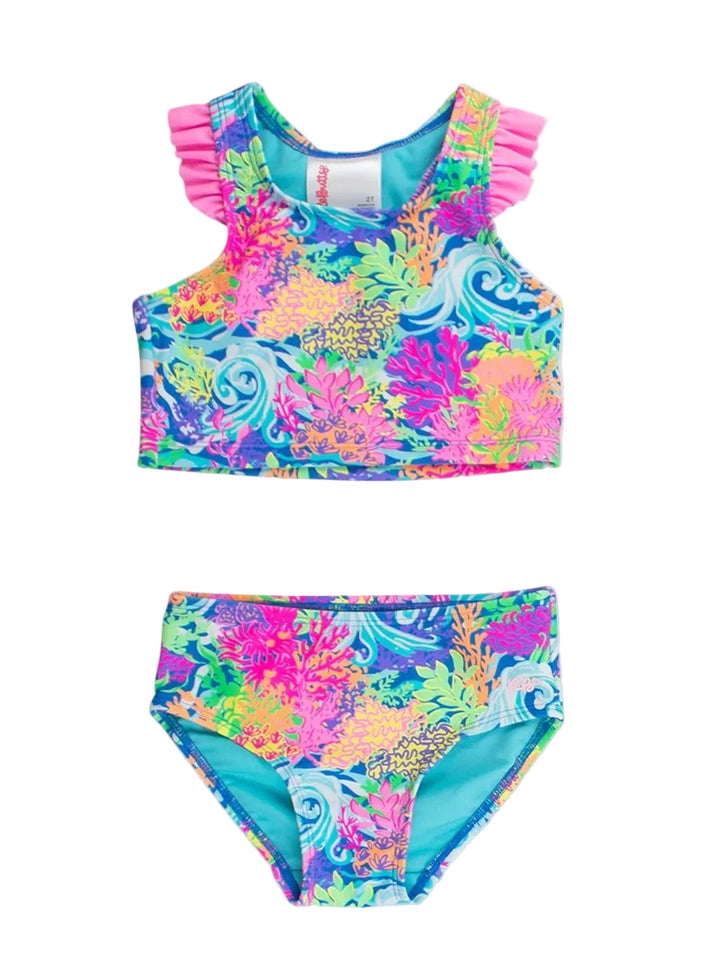 Neon Ocean Coral Tankini 2-Piece Swimsuit