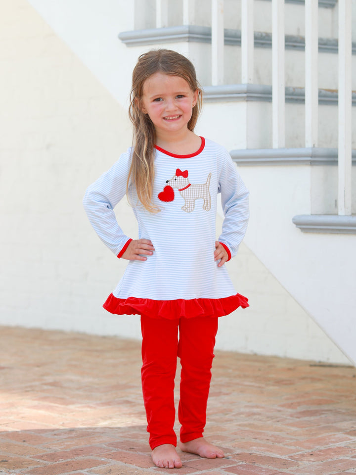 Girls Puppy Love Pants Set