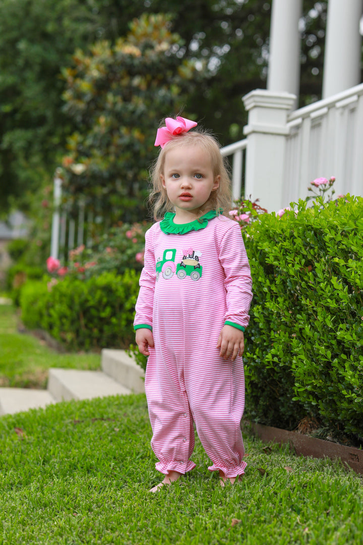 Trotter Street Girls Tractor Ruffle Romper