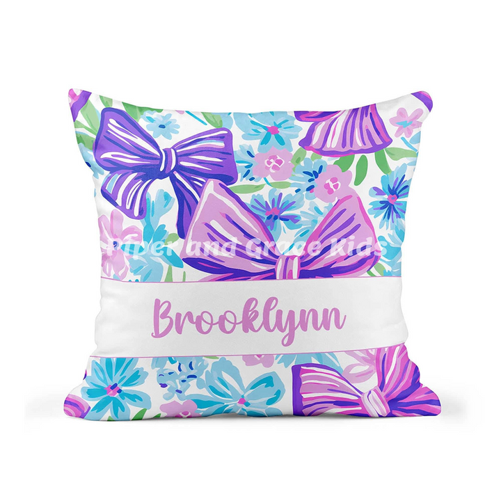 Personalized Bow Pillow 16X16