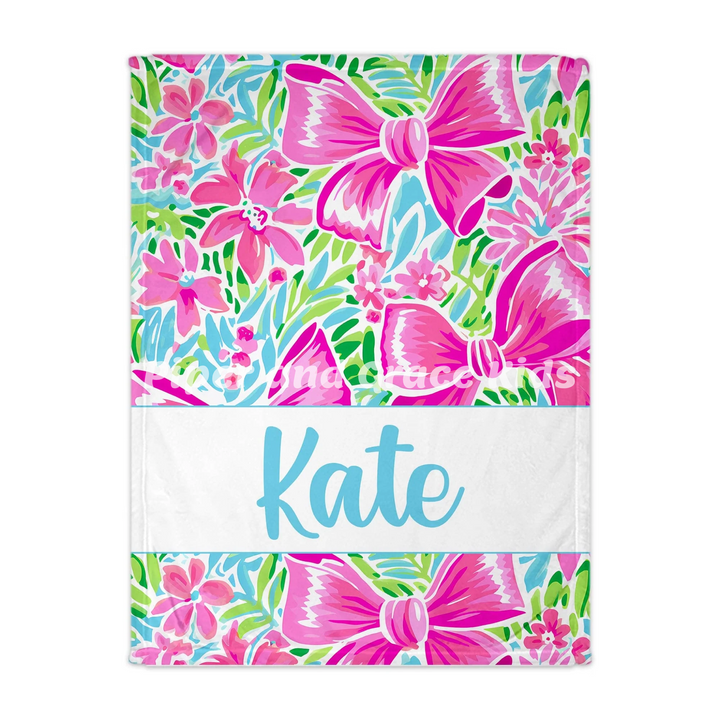 Personalized Bow Blanket (3 Color Design Options)