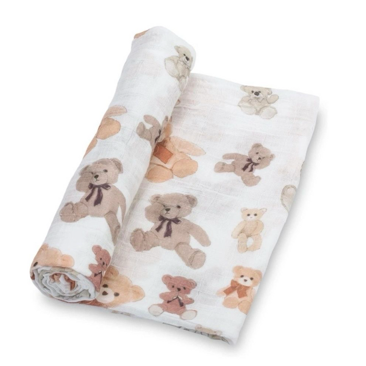 Bear Hugs Baby Muslin Swaddle Blanket