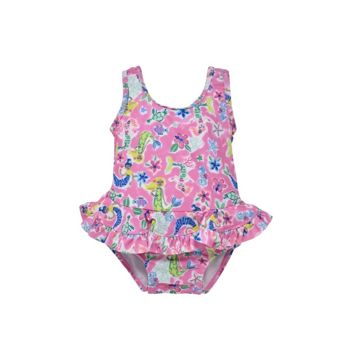 Mystic Mermaids Infant Ruffle Swimsuit - UPF 50+: 6M,18M