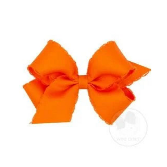 Orange Grosgrain with Matching Moonstitch Hairbow