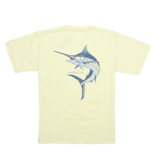 Boys Blue Marlin Tee T-Shirt Light Yellow