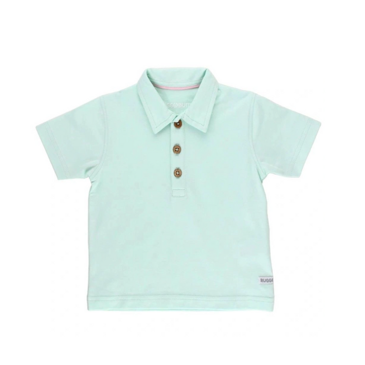 Light Aqua Short Sleeve Polo 12-18M