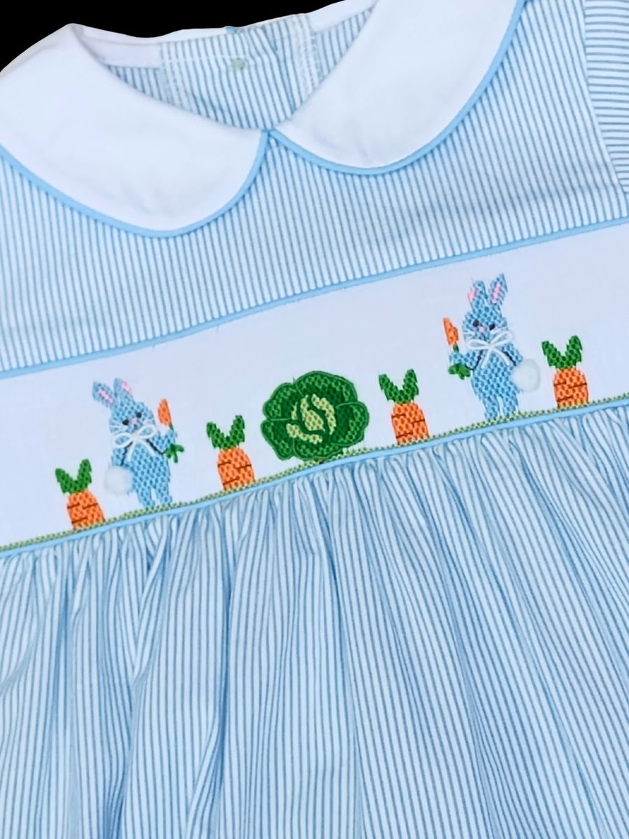 Boys Hand Smocked Bubble | Bunnies