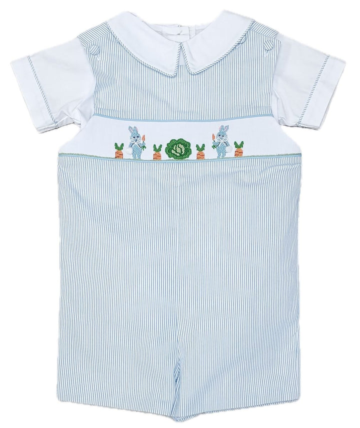 Boys Hand Smocked Overall Set | Bunnies