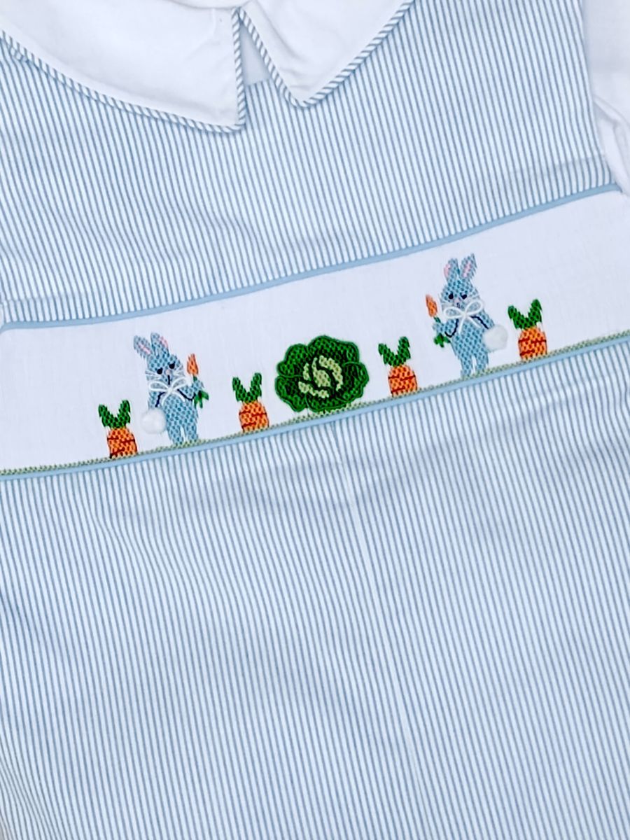 Boys Hand Smocked Overall Set | Bunnies