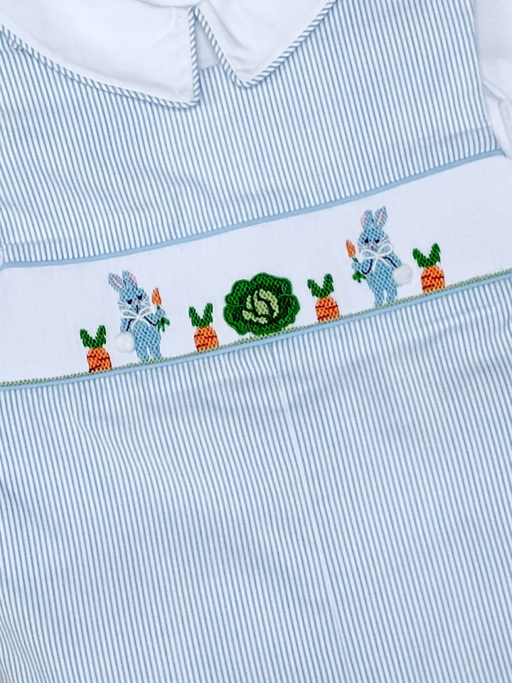 Boys Hand Smocked Overall Set | Bunnies