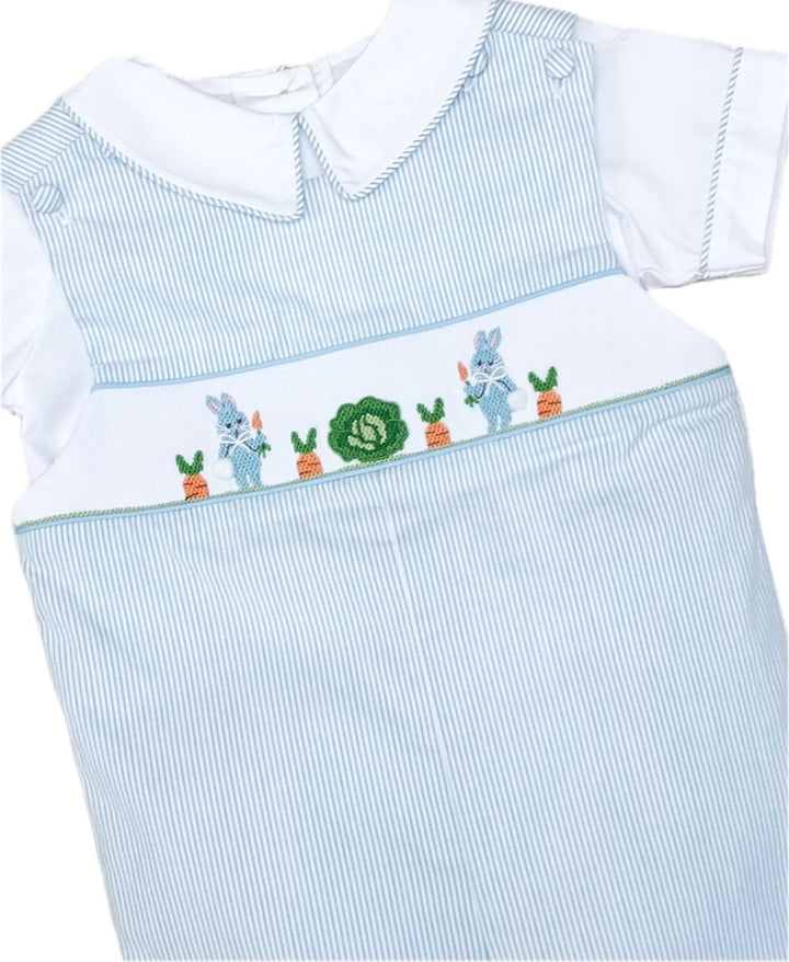Boys Hand Smocked Overall Set | Bunnies