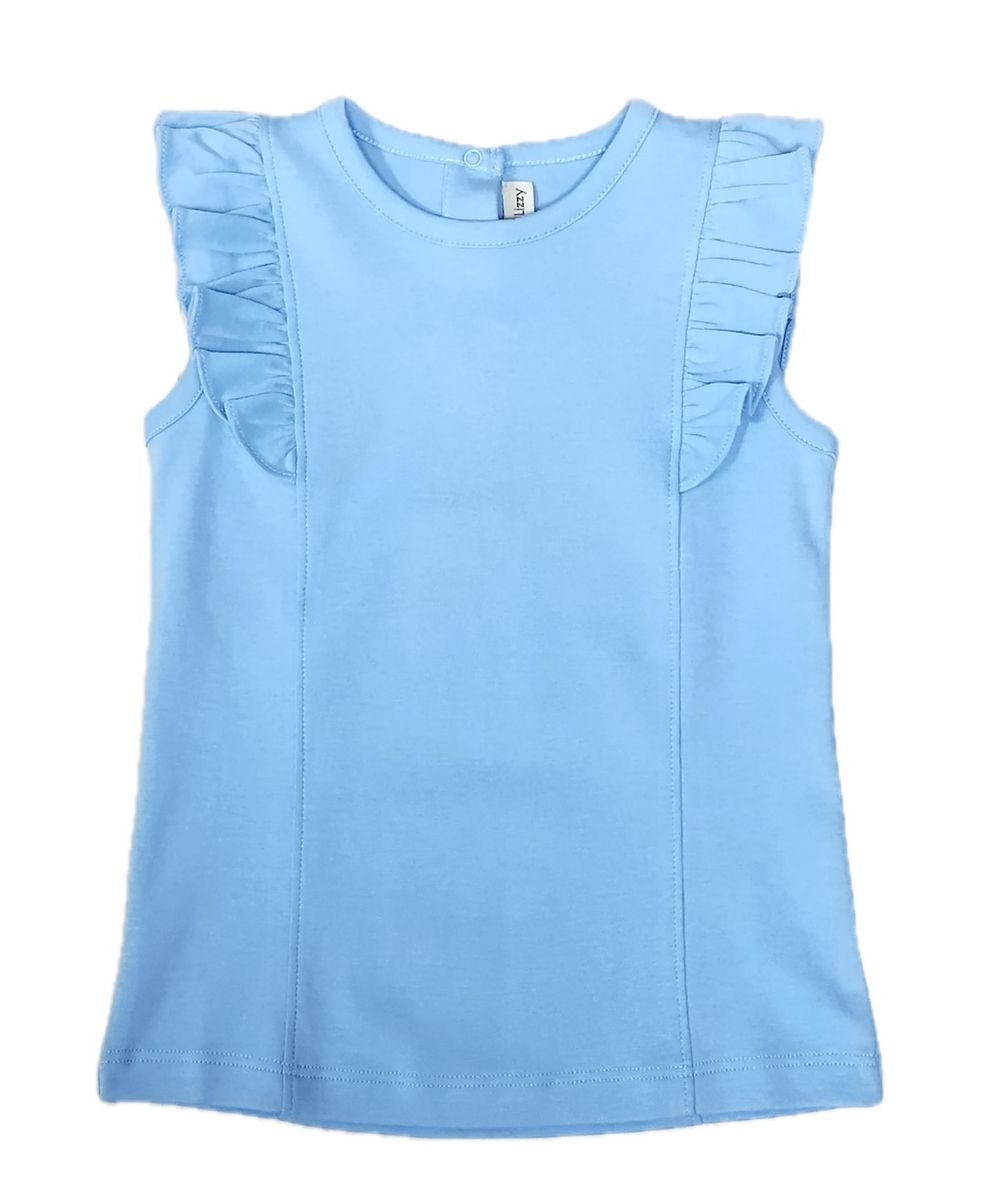 Girls Blue Pima Top | Positano Collection