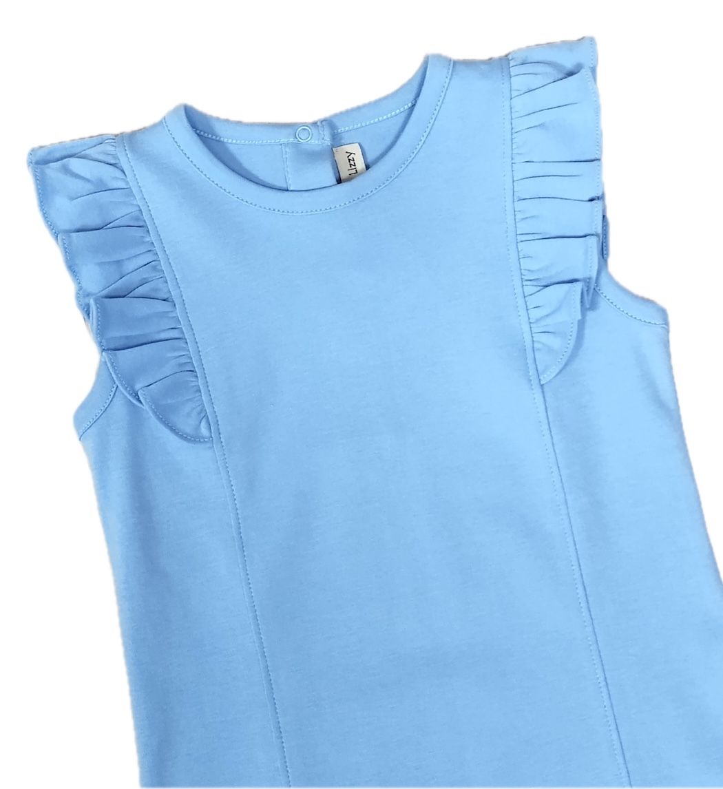Girls Blue Pima Top | Positano Collection