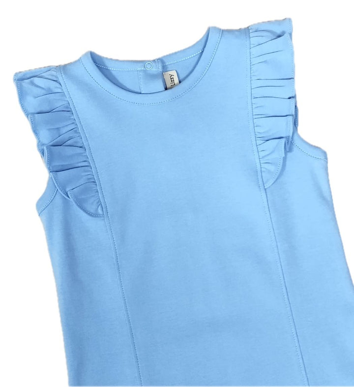 Girls Blue Pima Top | Positano Collection