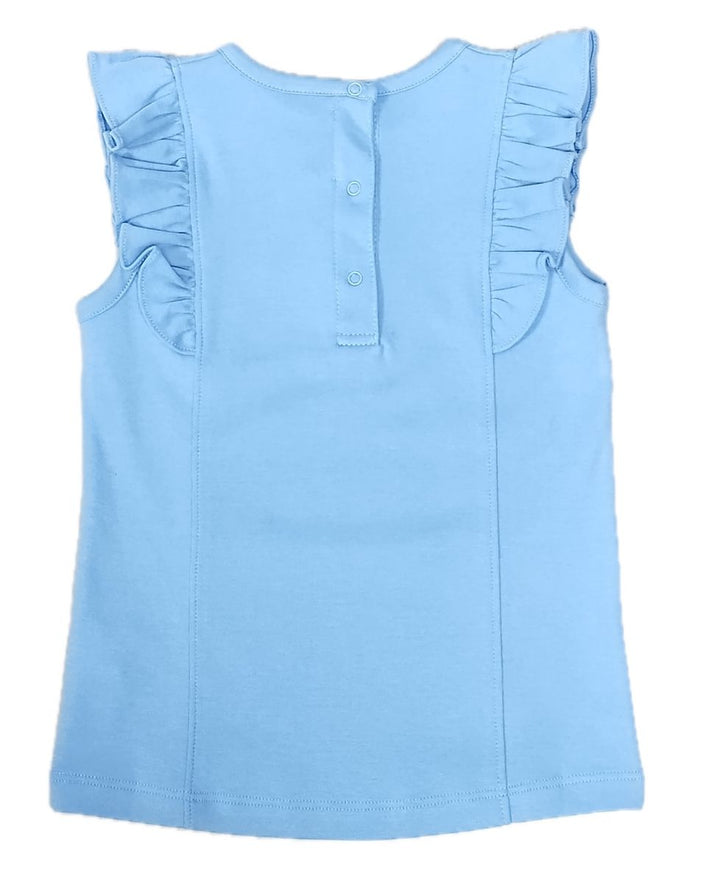 Girls Blue Pima Top | Positano Collection