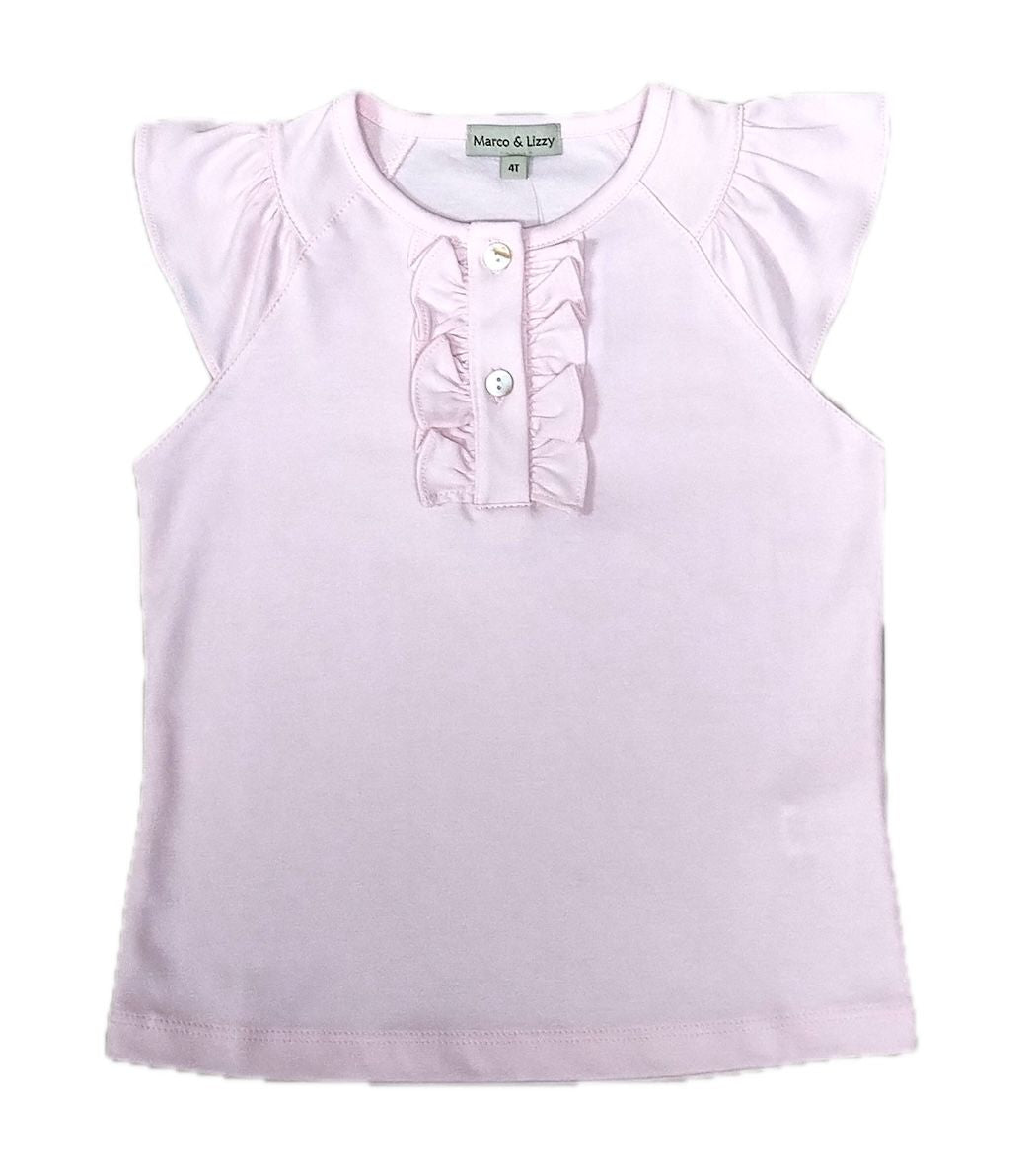 Pink Girls Pima Top | Cherries Collection