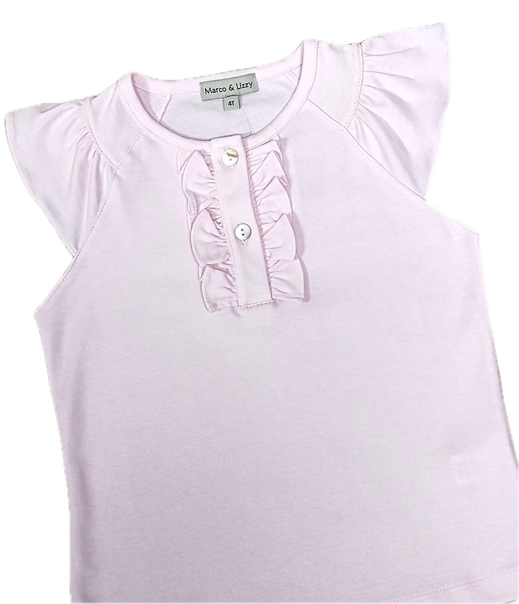 Pink Girls Pima Top | Cherries Collection