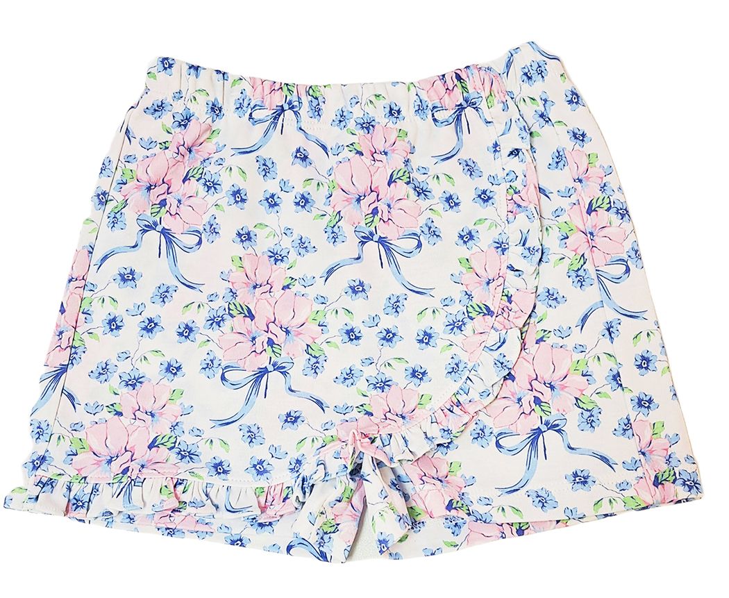 Girls Floral Skirt | Blue Spring Flowers