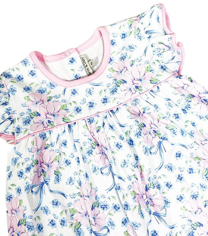 Girls Float Dress | Blue Spring Flowers