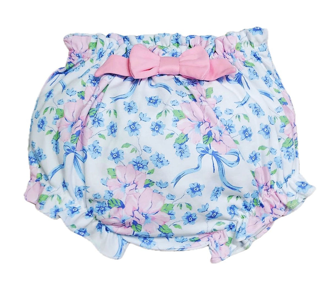 Baby Girls Diaper Set | Blue Spring Flowers