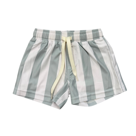 Baby Boys Swim Shorts | Aqua Grey Stripe