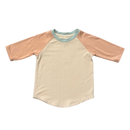 3/4 Sleeve Baseball Tee | Beige