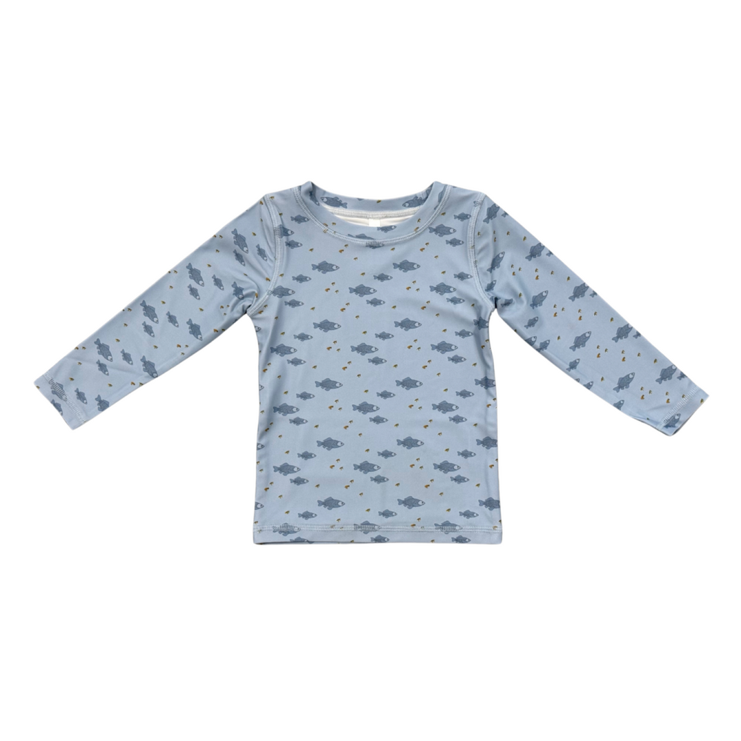Baby & Toddler Boy Long Sleeve Rash Guard Swim Shirt | Fish