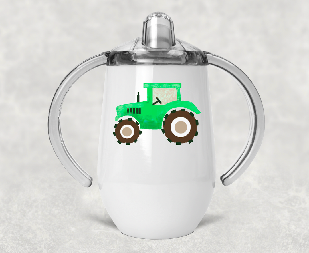 Green Tractor Kid Sippy Cup