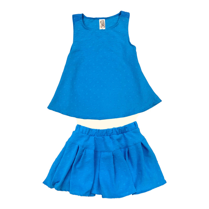 Erge Aqua Jacquard Dots Girls Skort Separates