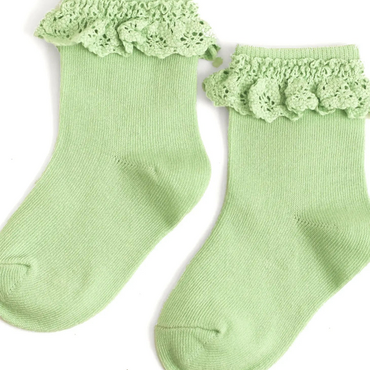 Pistachio Lace Midi Socks