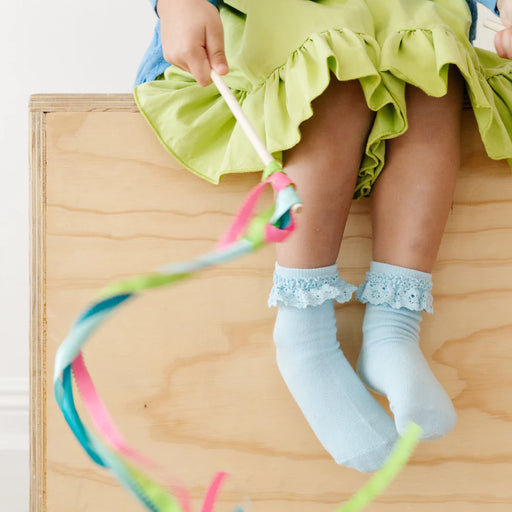 Ice Blue Lace Midi Socks