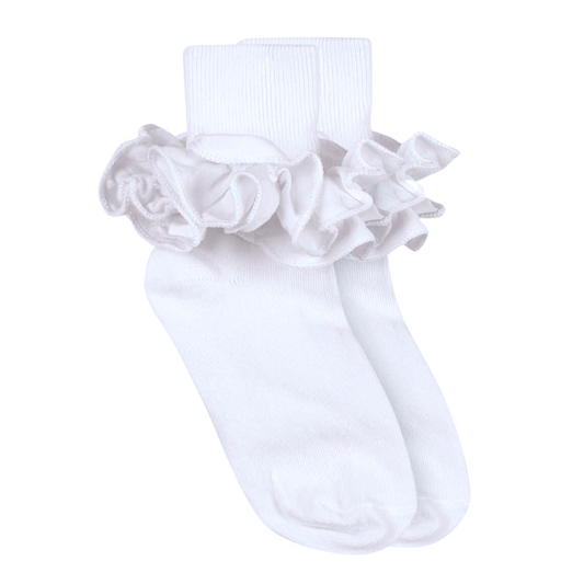 White Ruffle Lace Socks