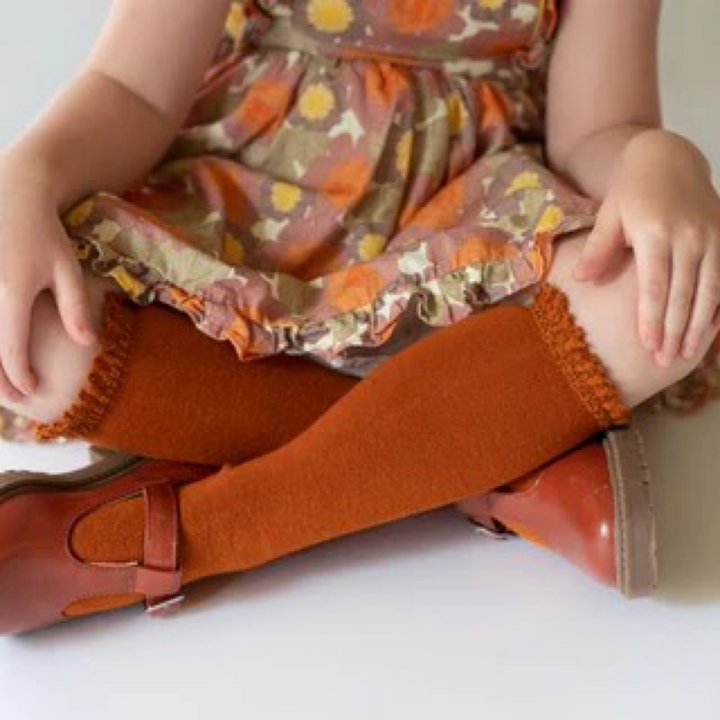 Pumpkin Spice Lace Top Knee Highs