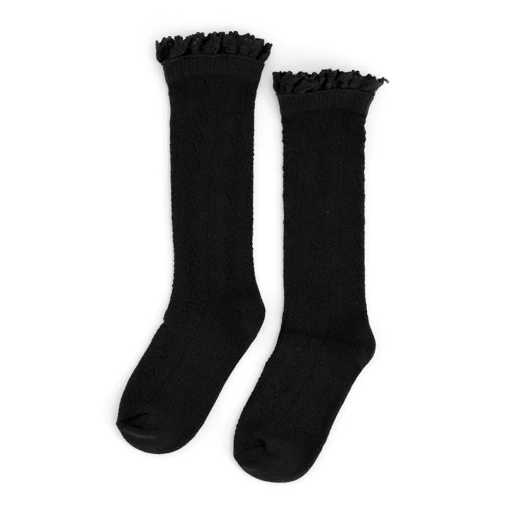 Black Fancy Knee High Socks