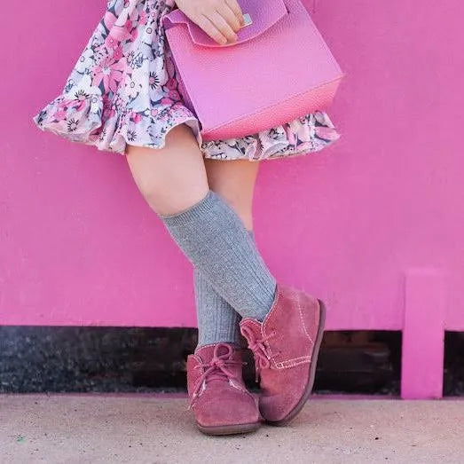 Gray Cable Knit Knee Highs