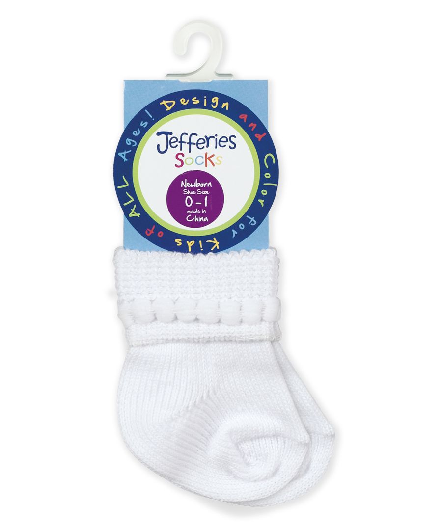 Bubble Bootie 2pk Infant Socks - White