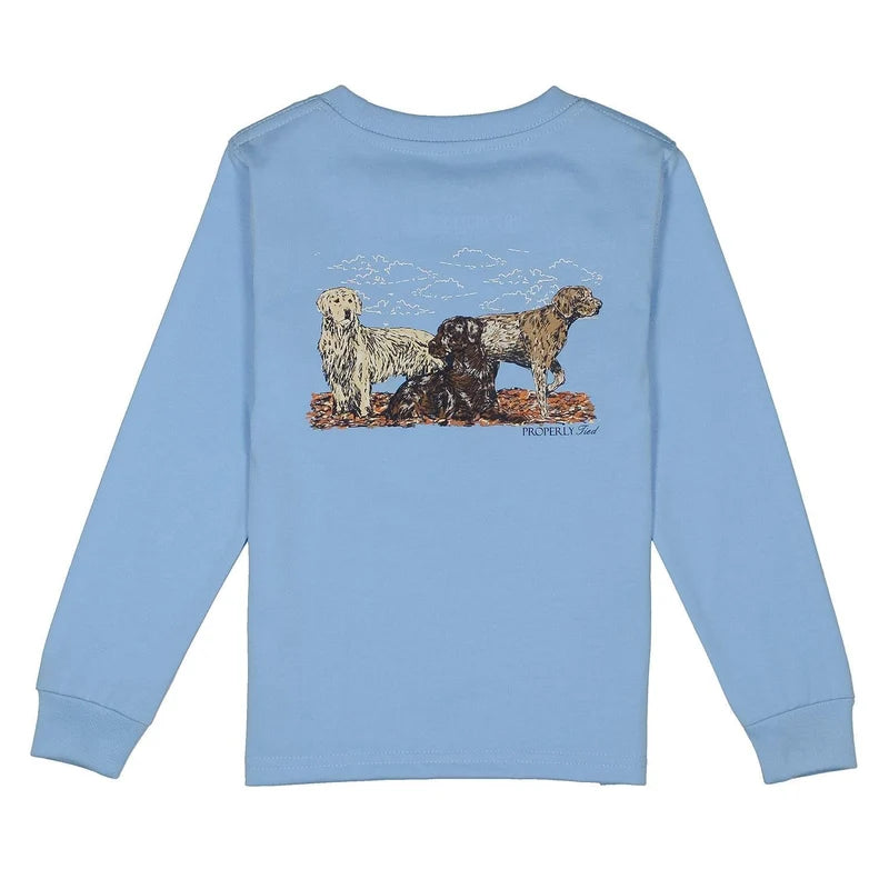 Boys Hunting Dogs LS Light Blue