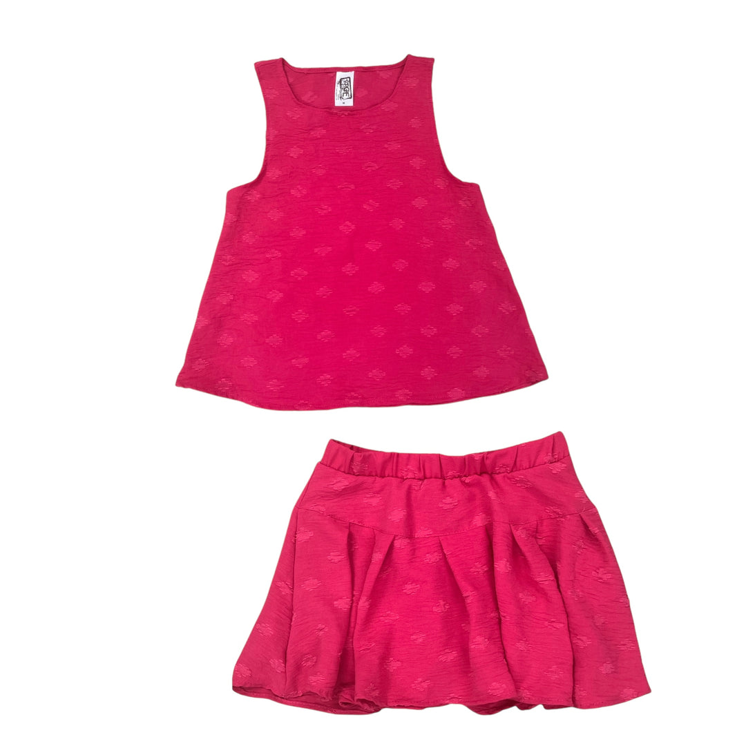 Erge Pink Jacquard Skorts and Top Separates