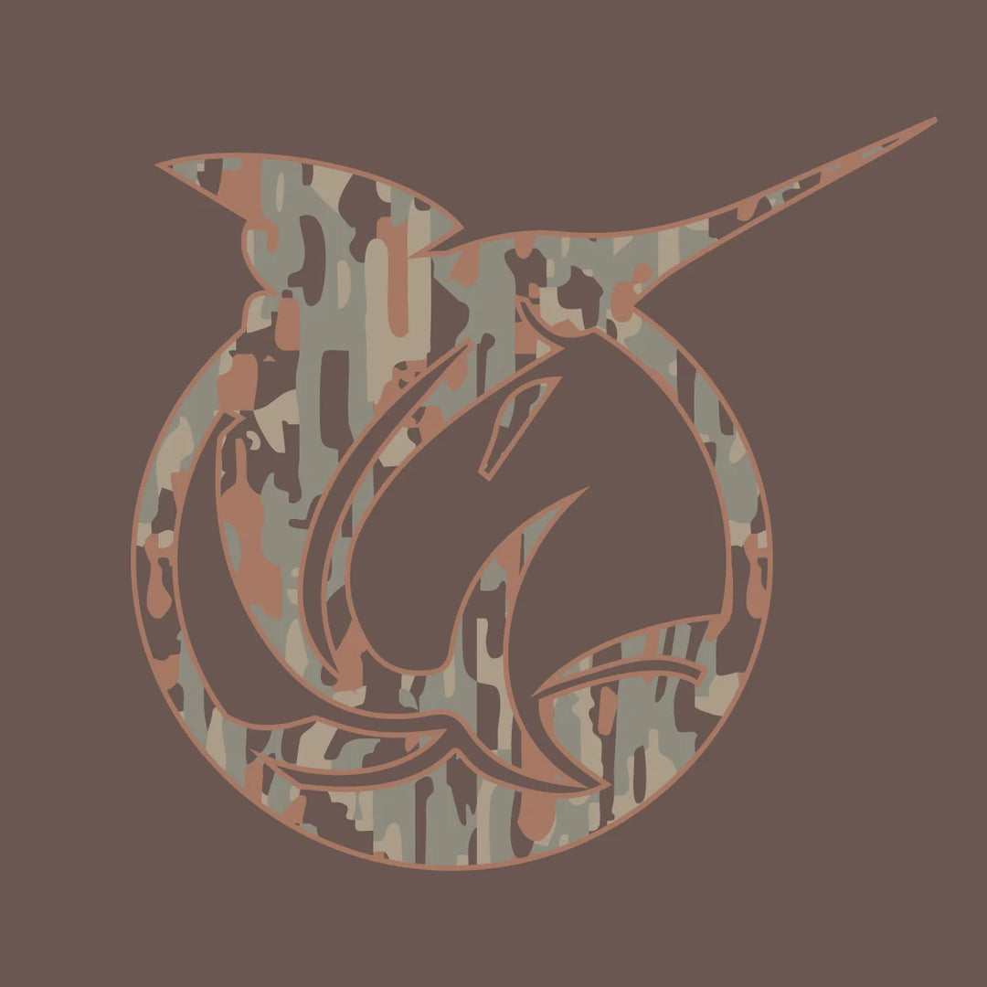 Boys Pro Performance Hoodie T-shirt in Coffee Quartz Brown with Camo Logo