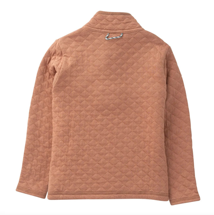 Boys Quilted Zip Pullover | Mocha Mousse