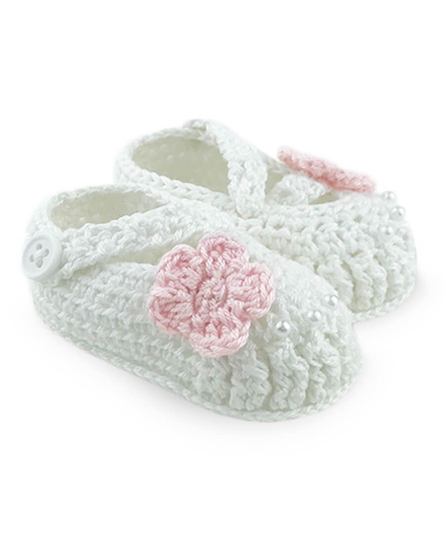 Delicate Flower Crochet Bootie