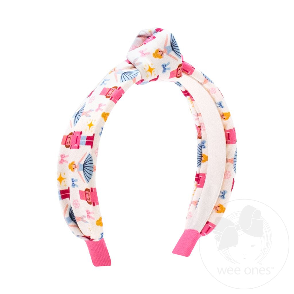 Pink Christmas Nutcracker Knot Headband