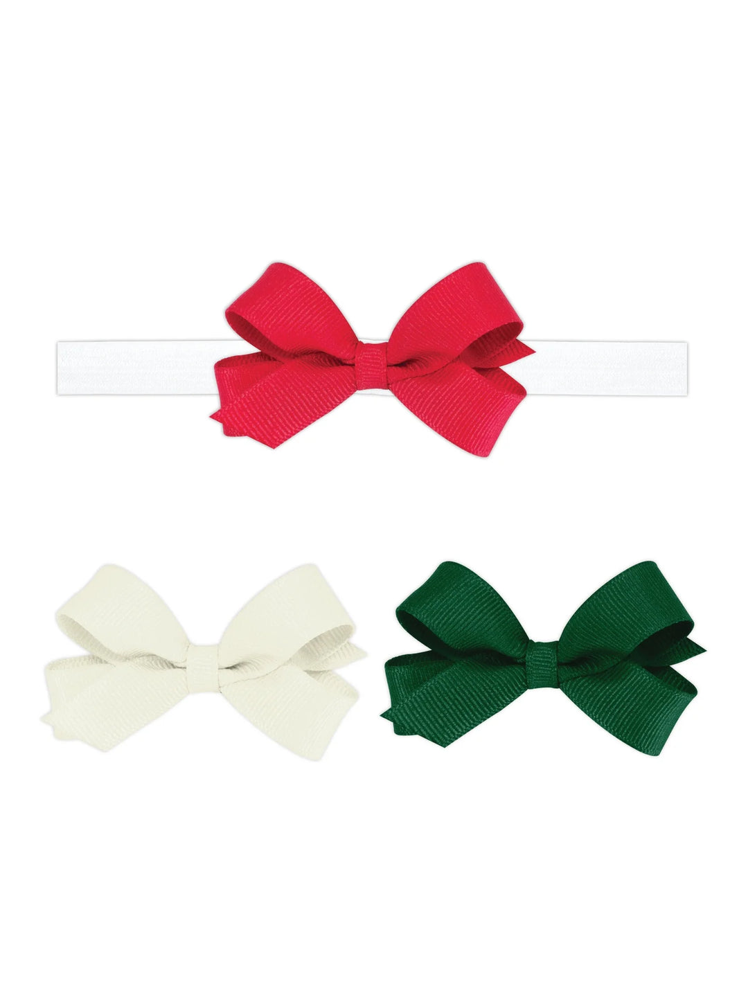 3-Pack Tiny Bows with Add-A-Bow Band - Holiday