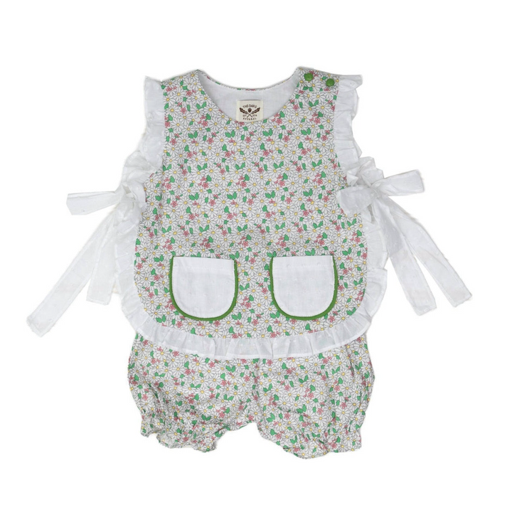 Green/White Floral Baby & Toddler Bloomer Set