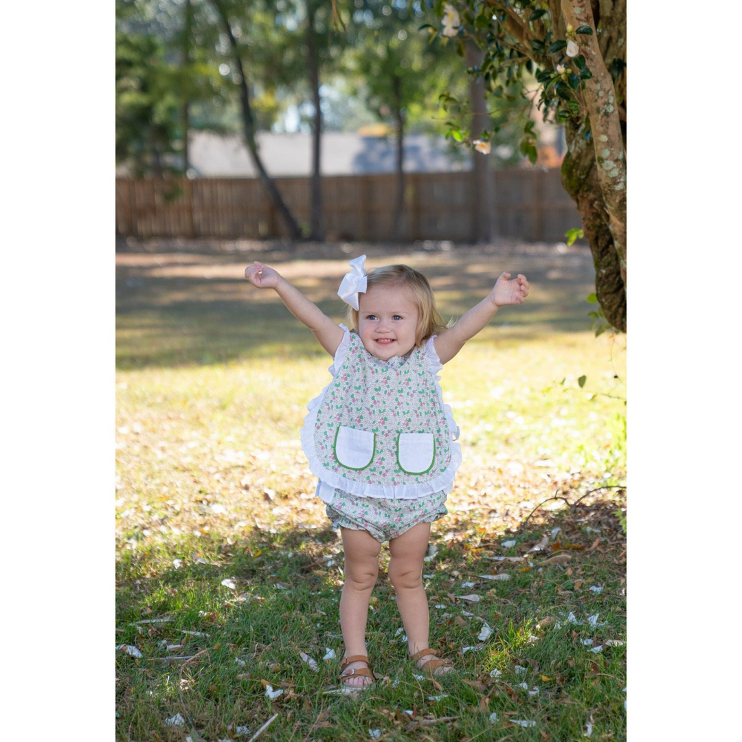 Green/White Floral Baby & Toddler Bloomer Set